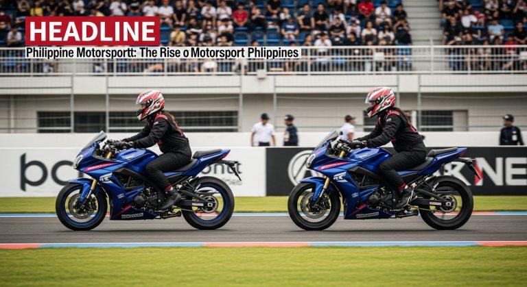 Filipina racer at the pit wall during a Philippine motorsport event