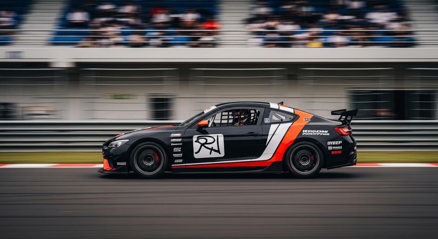 Toyota Gazoo Racing car on a Philippine racetrack with spectators and national flag-inspired livery