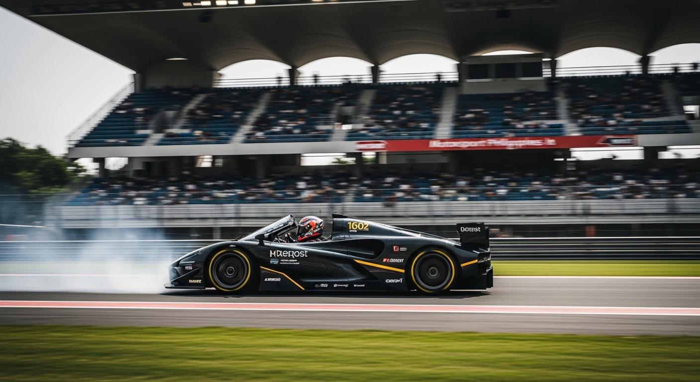 Philippine motorsport scene at a local track during a race event.