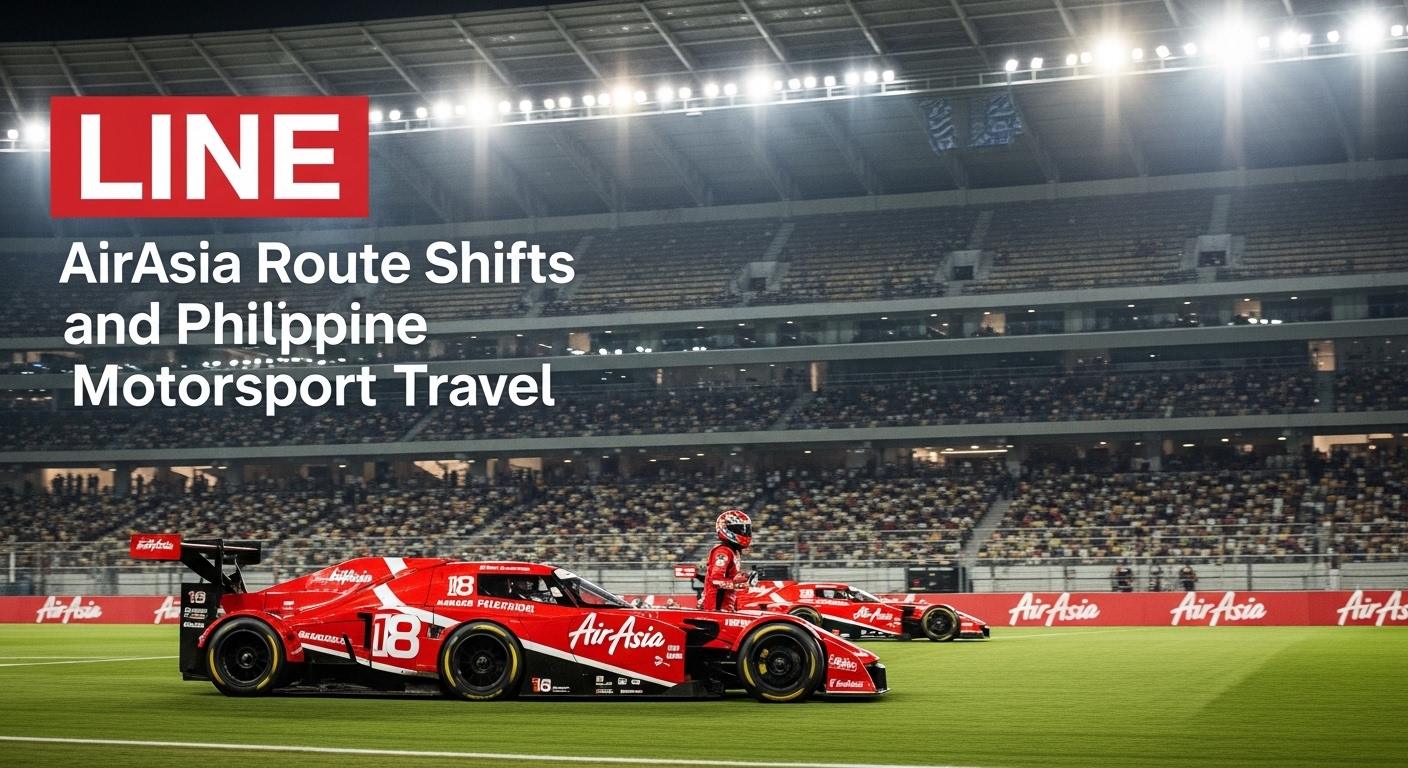 Graphic depicting AirAsia route changes affecting Philippine motorsport travel to Australia.