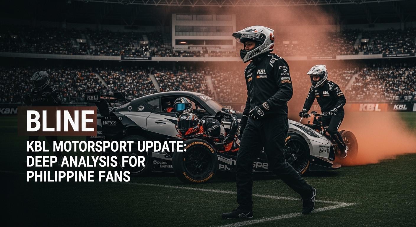 KBL-branded rally car on dirt track with Philippine flag backdrop